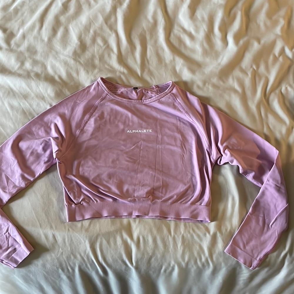 COPY - Pink alphalete cropped long sleeve